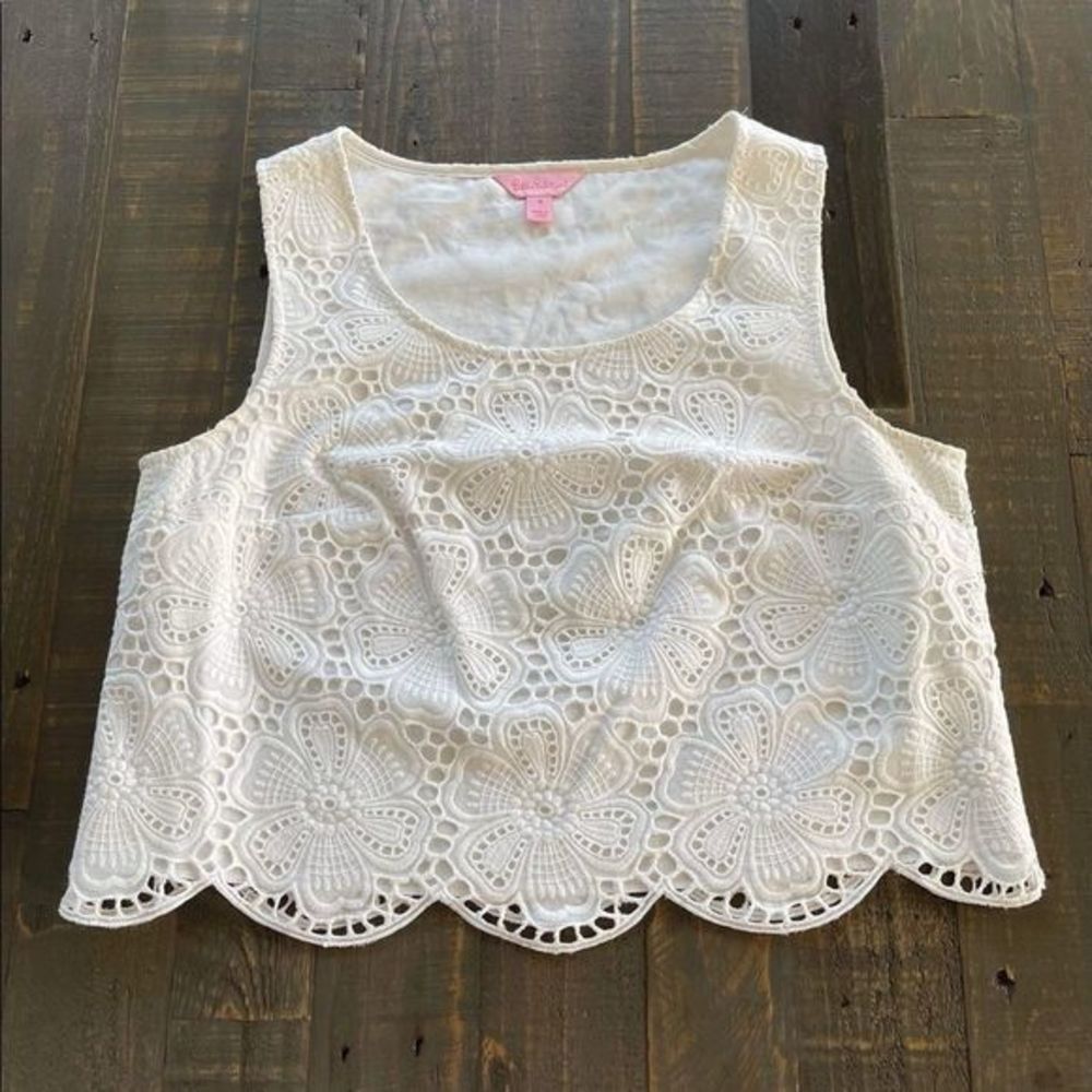 Lilly Pulitzer white  eyelet top size 6